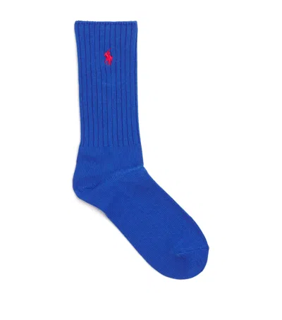 Polo Ralph Lauren Cotton-blend Classic Crew Socks In Blue