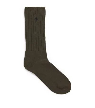Polo Ralph Lauren Cotton-blend Classic Crew Socks In Green