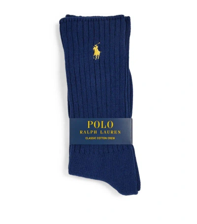 Polo Ralph Lauren Cotton-blend Classic Crew Socks In Yellow