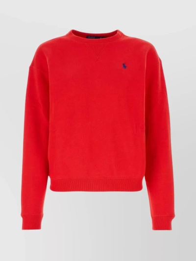 Polo Ralph Lauren Cotton Blend Crew Neck Sweatshirt In Red