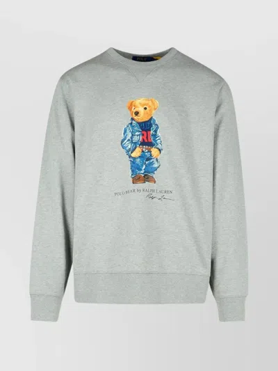 Polo Ralph Lauren Cotton Blend Crew Neck Sweatshirt In Grey