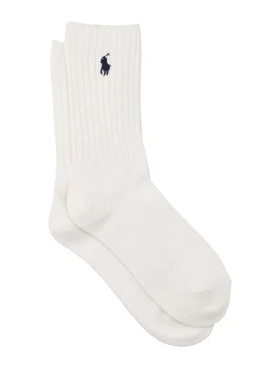 Polo Ralph Lauren Cotton-blend Crew Socks In White