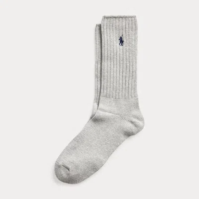Polo Ralph Lauren Cotton-blend Crew Socks In Grey