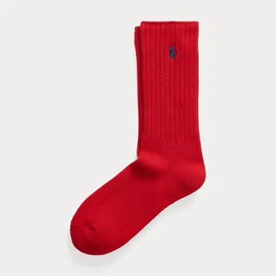 Polo Ralph Lauren Cotton-blend Crew Socks In Red