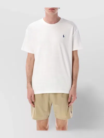 Polo Ralph Lauren Cotton Blend Crewneck Logo T-shirt In White