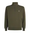 Polo Ralph Lauren Cotton-blend Double-knit Quarter-zip Sweatshirt In Green