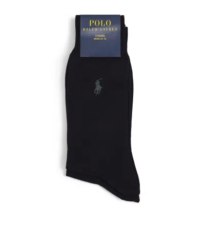 Polo Ralph Lauren Cotton-blend Dress Sock 2-pack In Blue