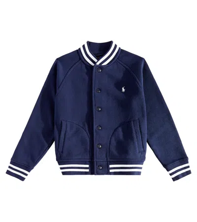 Polo Ralph Lauren Kids' Cotton-blend Fleece Bomber Jacket In Blue