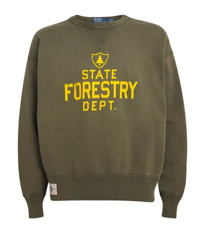 Polo Ralph Lauren Cotton-blend Forestry Graphic Sweatshirt In Green