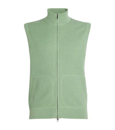 Polo Ralph Lauren Cotton-blend High-neck Gilet In Green