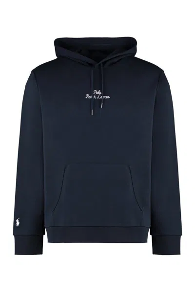 Polo Ralph Lauren Cotton Blend Hoodie In Blue