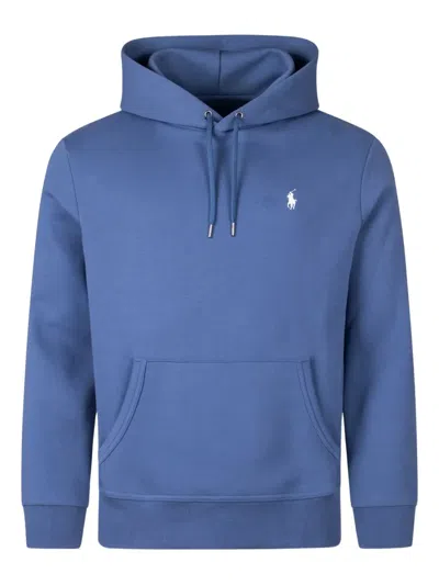 Polo Ralph Lauren Logo-embroidered Cotton-jersey Hoodie In Blue