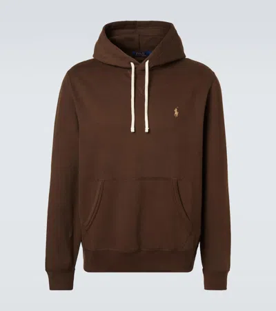 Polo Ralph Lauren Cotton Blend Fleece Hoodie In Brown