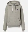 Polo Ralph Lauren Grey Hoodie With Drawstring Hood And Pony Embroidery On The Front In Cotton Blend Woman In Grey