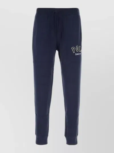 Polo Ralph Lauren Cotton Blend Joggers Elastic Waistband Cuffs In Blue