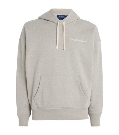 Polo Ralph Lauren Cotton-blend Logo Hoodie In Gray