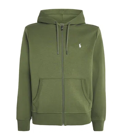 Polo Ralph Lauren Cotton-blend Logo Zip-up Hoodie In Green