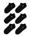Polo Ralph Lauren Cotton Blend Performance Low Cut Socks, Pack Of 6 In Black