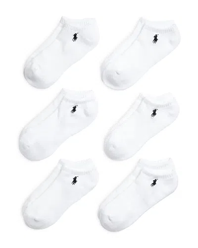 Polo Ralph Lauren Cotton Blend Performance Low Cut Socks, Pack Of 6 In White