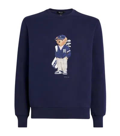 Polo Ralph Lauren Cotton-blend Performance Polo Bear Sweatshirt In Blue