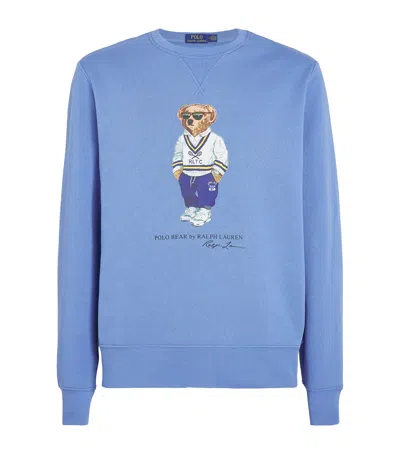 Polo Ralph Lauren Cotton-blend Polo Bear Campus Sweatshirt In Blue