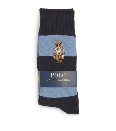 Polo Ralph Lauren Cotton-blend Polo Bear Stripe Socks In Multi
