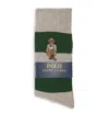 Polo Ralph Lauren Cotton-blend Polo Bear Stripe Socks In Gray