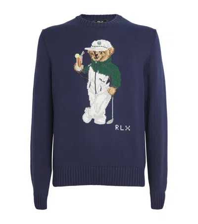Polo Ralph Lauren Classic Polo Bear Double-knit Sweatshirt In Refined Navy