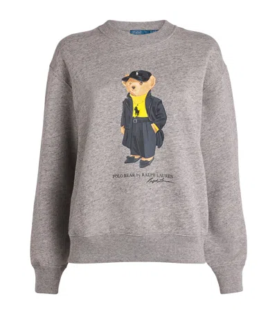 Polo Ralph Lauren Cotton-blend Polo Bear Sweatshirt In Gray