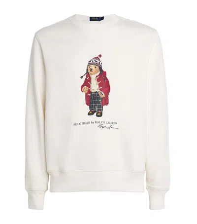 Polo Ralph Lauren Cotton-blend Polo Bear Sweatshirt In Ivory