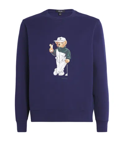 Polo Ralph Lauren Cotton-blend Polo Bear Sweatshirt In Navy