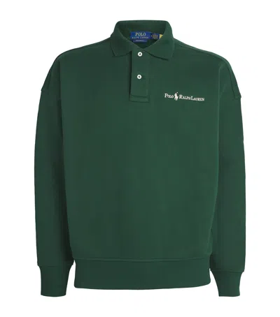 Polo Ralph Lauren Cotton-blend Polo Neck Sweatshirt In Green