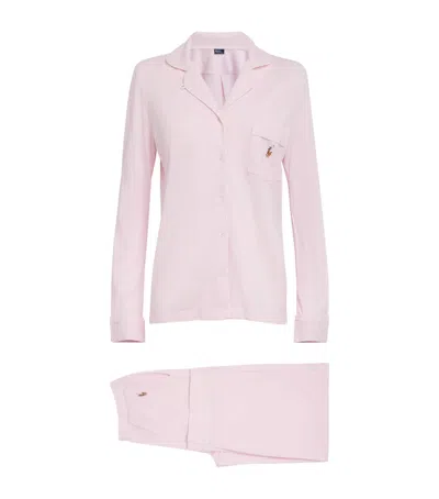 Polo Ralph Lauren Cotton-blend Polo Pony Pyjama Set In Pink