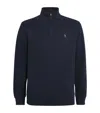 Polo Ralph Lauren Cotton-blend Polo Pony Quarter-zip Sweater In Blue
