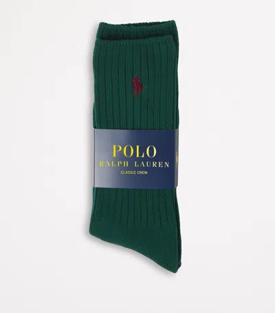 Polo Ralph Lauren Cotton-blend Polo Pony Socks In Green