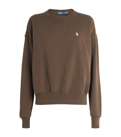 Polo Ralph Lauren Cotton-blend Polo Pony Sweatshirt In Brown