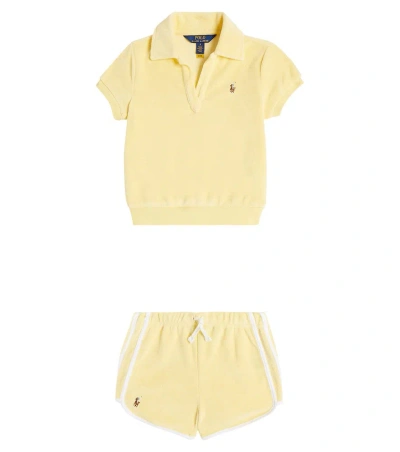 Polo Ralph Lauren Kids' Cotton-blend Polo Shirt And Shorts Set In Yellow