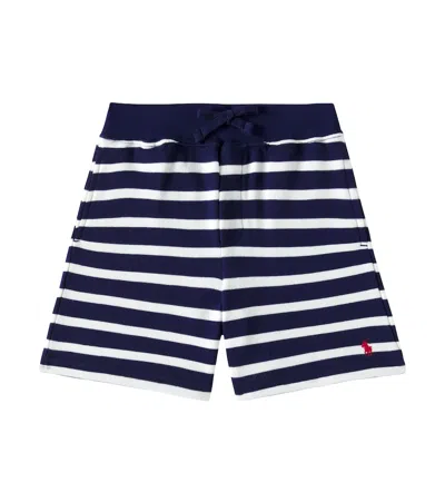 POLO RALPH LAUREN STRIPED COTTON-BLEND JERSEY SHORTS