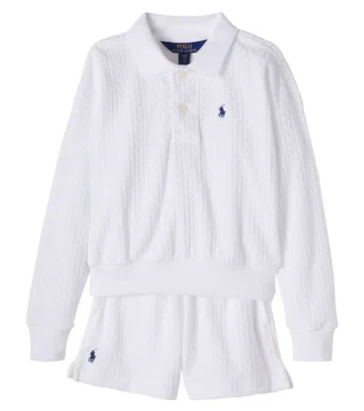 Polo Ralph Lauren Kids' Cotton-blend Polo Sweater And Shorts Set In White