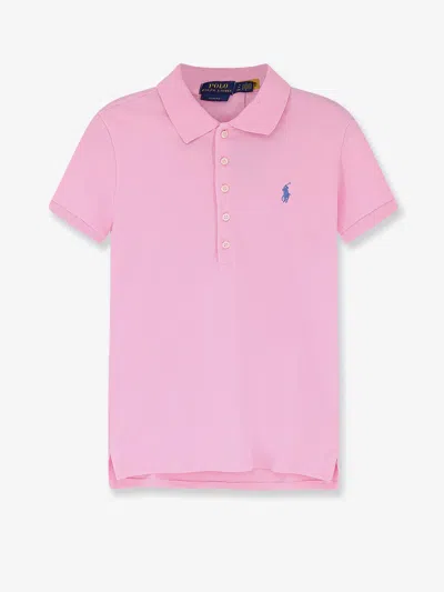 Polo Ralph Lauren Cotton Blend Polo With Embroidered Logo In Pink