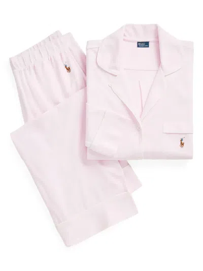 Polo Ralph Lauren Cotton Blend Pyjama Set In Pink