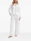 Polo Ralph Lauren Womens White Cloud Contrast-trim Long-sleeve Cotton-jersey Pyjama Set Xxl In White