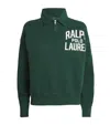 Polo Ralph Lauren Cotton-blend Quarter-zip Logo Sweatshirt In Green