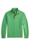 Polo Ralph Lauren Cotton Blend Quarter Zip Pullover In Green