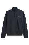 Polo Ralph Lauren Cotton Blend Quarter Zip Pullover In Blue