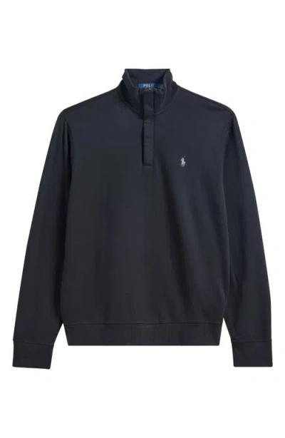 Polo Ralph Lauren Cotton Blend Quarter Zip Pullover In Blue