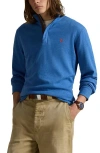Polo Ralph Lauren Cotton Blend Quarter Zip Pullover In Blue