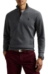 Polo Ralph Lauren Cotton Blend Quarter Zip Pullover In Gray