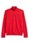 Polo Ralph Lauren Cotton Blend Quarter Zip Pullover In Red