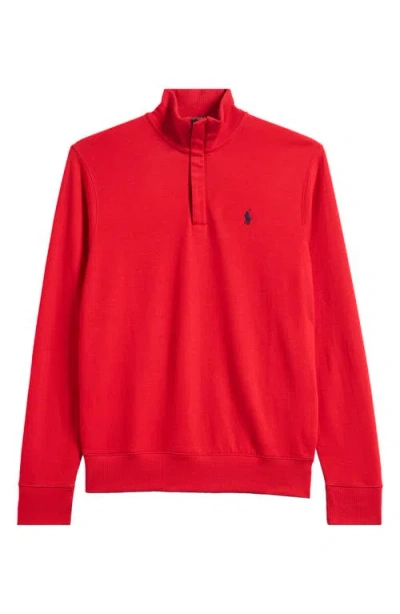 Polo Ralph Lauren Cotton Blend Quarter Zip Pullover In Red